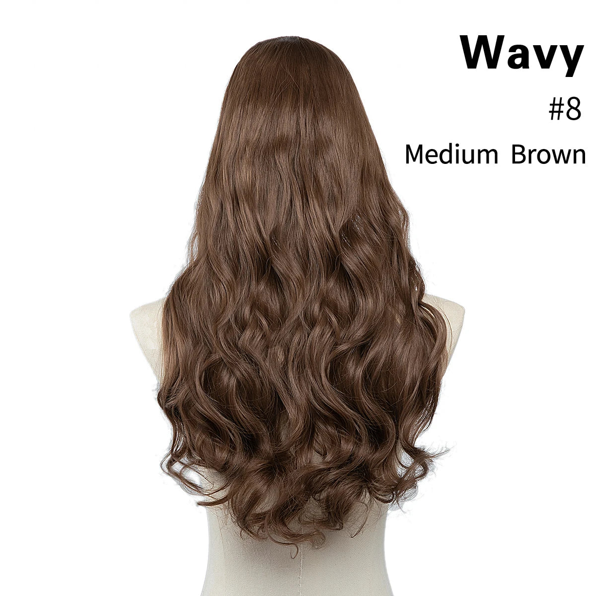 Synthetic U-Part Clip-in Blonde Hair Extensions Long Straight 16"-24"