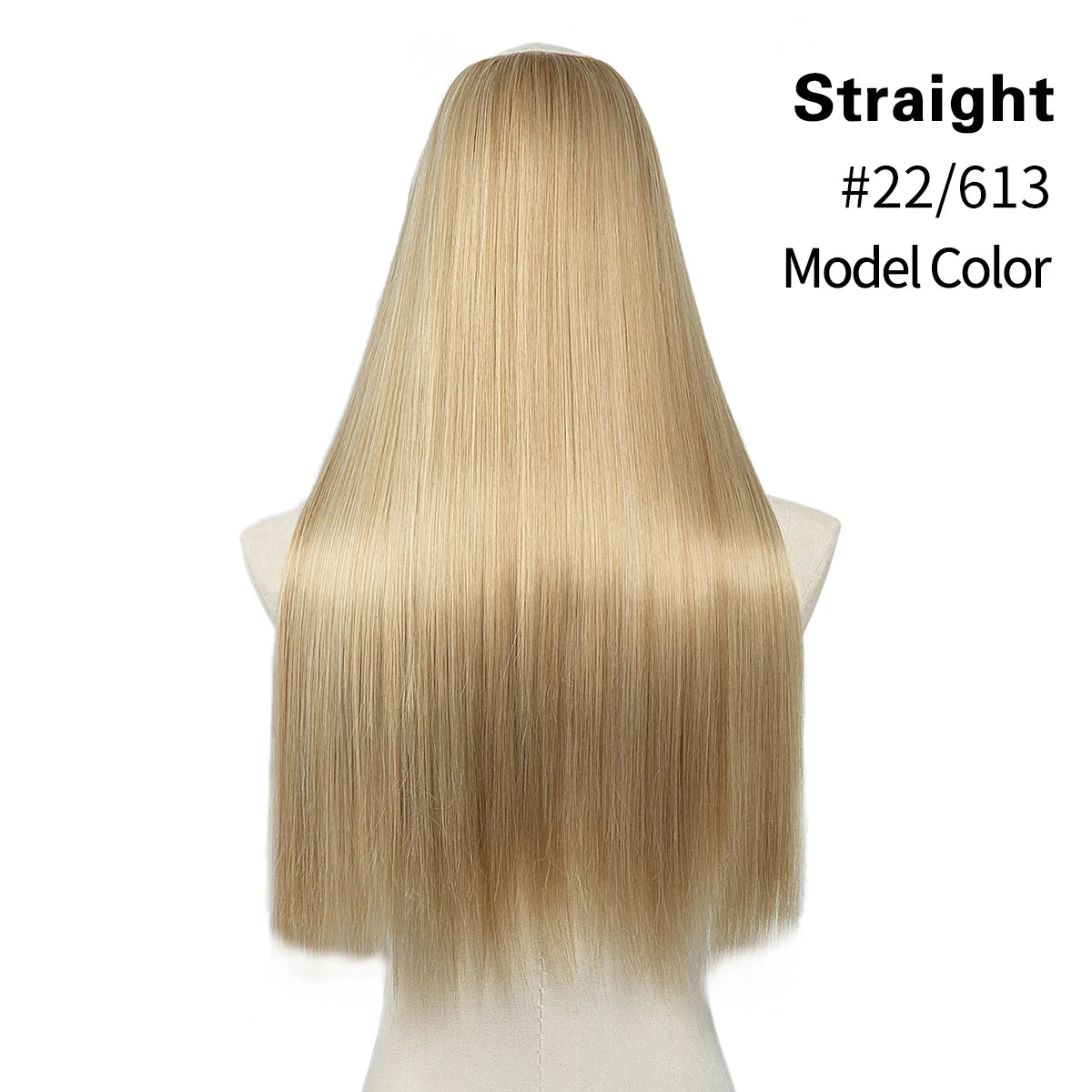 Synthetic U-Part Clip-in Blonde Hair Extensions Long Straight 16"-24"
