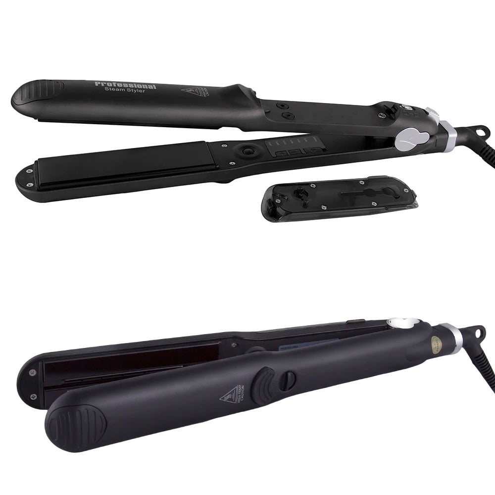 Steam Hair Straightener Professional Ceramic Vapor Flat Iron 450℉ with Argan Oil Treatment Hair Care Tool