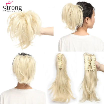 StrongBeauty 12" Clip-on Synthetic Ponytail Hair Extension with Jaw Claw