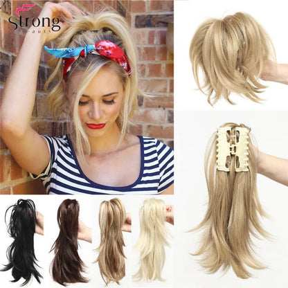 StrongBeauty 12" Clip-on Synthetic Ponytail Hair Extension with Jaw Claw