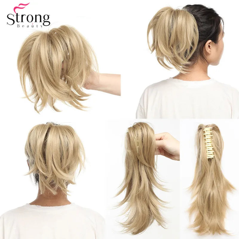 StrongBeauty 12" Clip-on Synthetic Ponytail Hair Extension with Jaw Claw