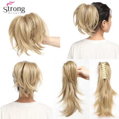 StrongBeauty 12" Clip-on Synthetic Ponytail Hair Extension with Jaw Claw