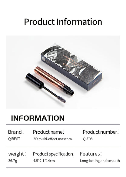 QIBEST 4D Black Mascara - Lengthening & Volume Waterproof Eyelash Makeup