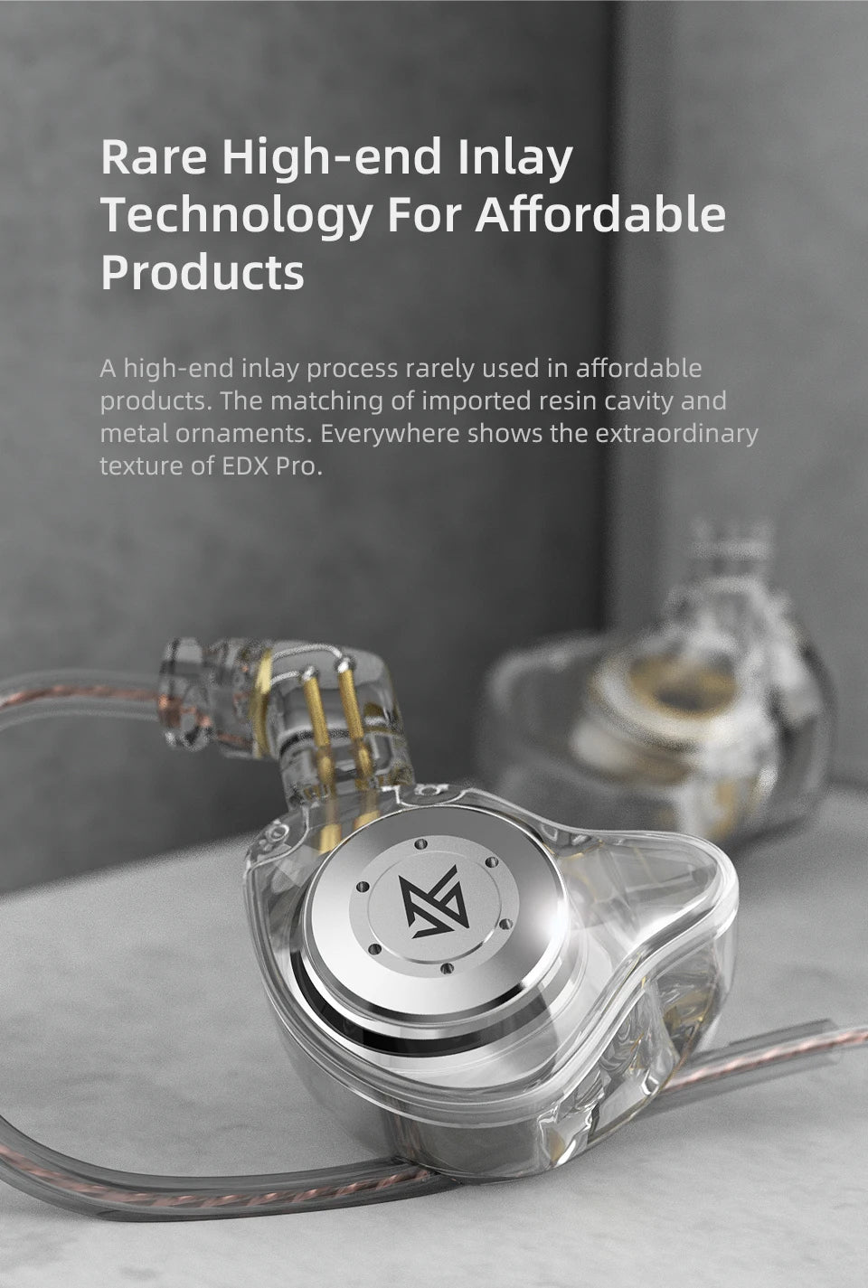 KZ EDX Pro HiFi Wired Earphones - Dynamic In-Ear Monitor with Noise Cancelling and Bass Stereo