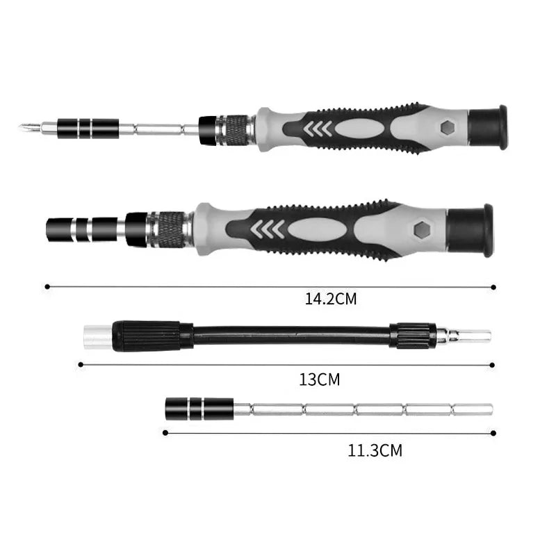 Labor-Saving Ratchet Screwdriver Set, Household Magnetic Toolbox with Torx Bits