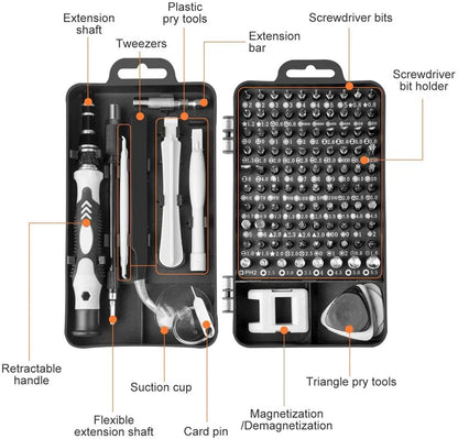 Labor-Saving Ratchet Screwdriver Set, Household Magnetic Toolbox with Torx Bits