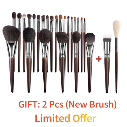 OVW Natural Goat Hair Makeup Brushes Set - Professional Blending & Smudging Kit