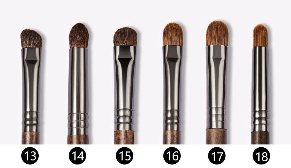 OVW Natural Goat Hair Makeup Brushes Set - Professional Blending & Smudging Kit