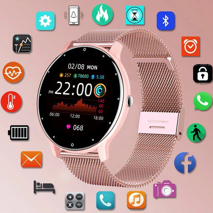 LIGE 2025 Smartwatch for Ladies, Full Touch Screen, Sports Fitness Tracker, IP67 Waterproof, Bluetooth for Android/iOS