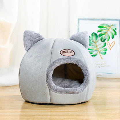 Cozy Winter Cat Bed & Small Dog House – Deep Sleep Comfort Basket Tent for Pets