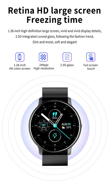 LIGE 2025 Smartwatch for Ladies, Full Touch Screen, Sports Fitness Tracker, IP67 Waterproof, Bluetooth for Android/iOS