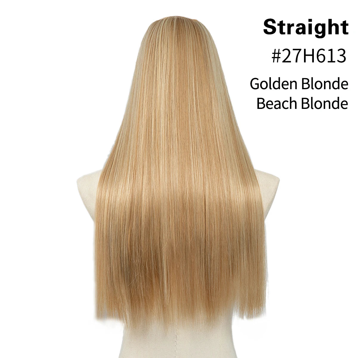 Synthetic U-Part Clip-in Blonde Hair Extensions Long Straight 16"-24"