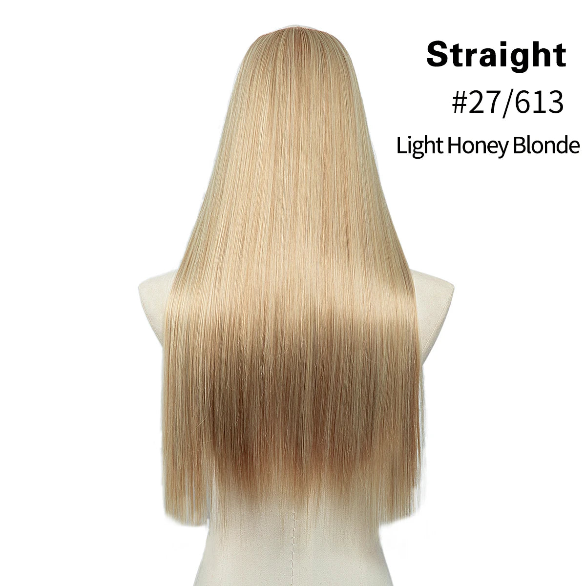 Synthetic U-Part Clip-in Blonde Hair Extensions Long Straight 16"-24"