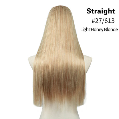 Synthetic U-Part Clip-in Blonde Hair Extensions Long Straight 16"-24"