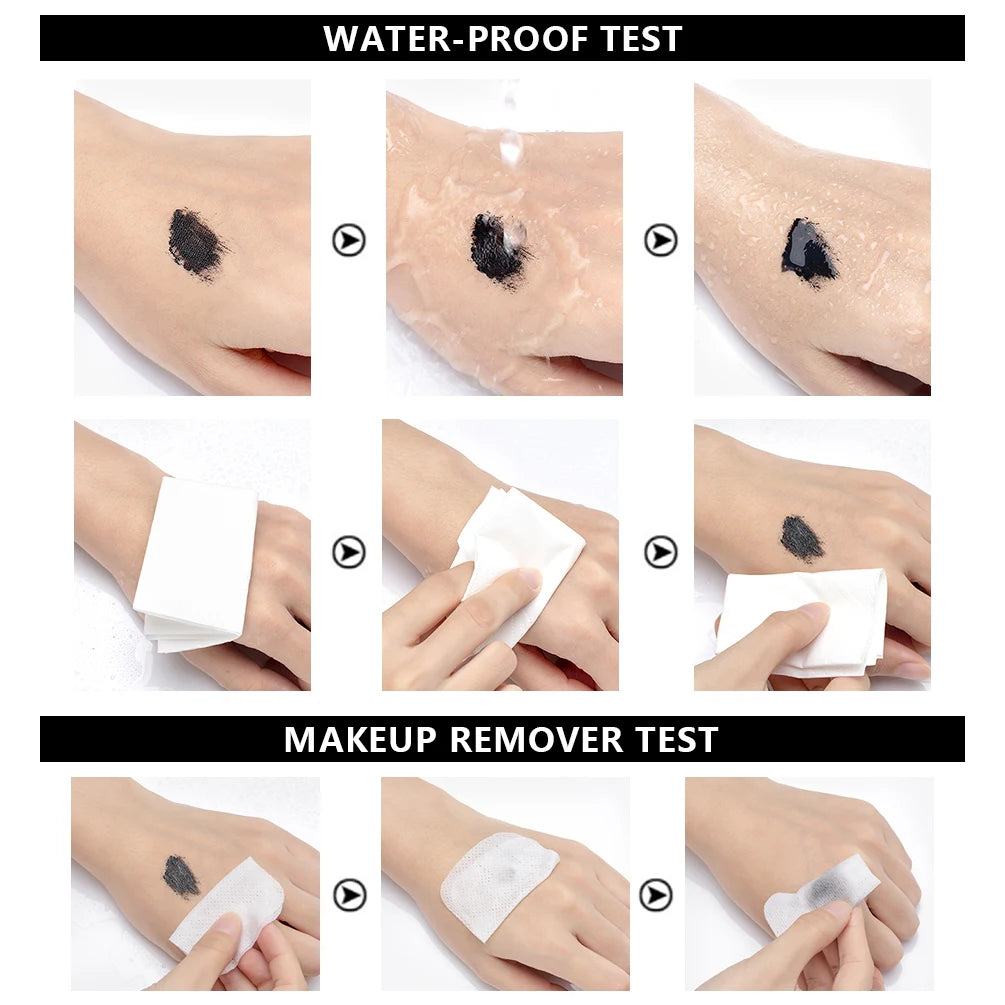 QIBEST 4D Black Mascara - Lengthening & Volume Waterproof Eyelash Makeup