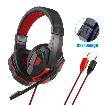 Professional LED Light Wired Gaming Headphones with Microphone, Bass Stereo PC/PS4/PS5/Xbox Gaming Headset