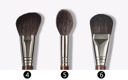 OVW Natural Goat Hair Makeup Brushes Set - Professional Blending & Smudging Kit