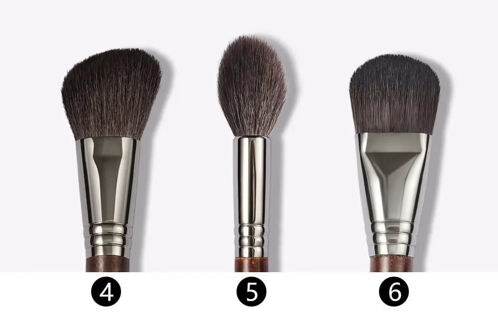 OVW Natural Goat Hair Makeup Brush Set - Professional Blending, Smudging & Shader Kit