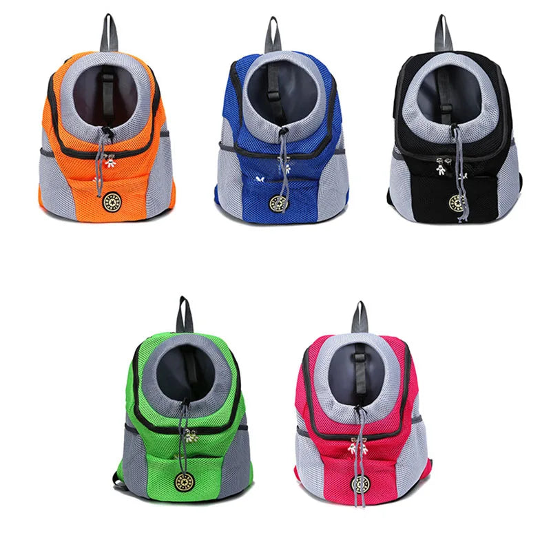 Portable Pet Dog Carrier Backpack – Front & Shoulder Mesh Travel Bag for Cats & Small Dogs