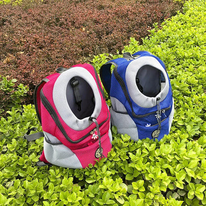 Portable Pet Dog Carrier Backpack – Front & Shoulder Mesh Travel Bag for Cats & Small Dogs