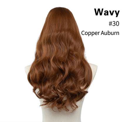 Synthetic U-Part Clip-in Blonde Hair Extensions Long Straight 16"-24"