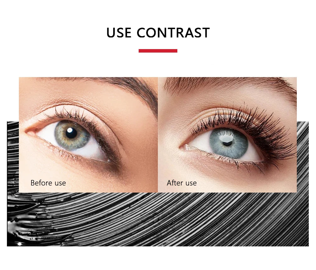 QIBEST 4D Black Mascara - Lengthening & Volume Waterproof Eyelash Makeup
