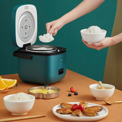 Mini Rice Cooker 1.2L Electric Cooking Machine for 1-2 People, Food Warmer & Steamer