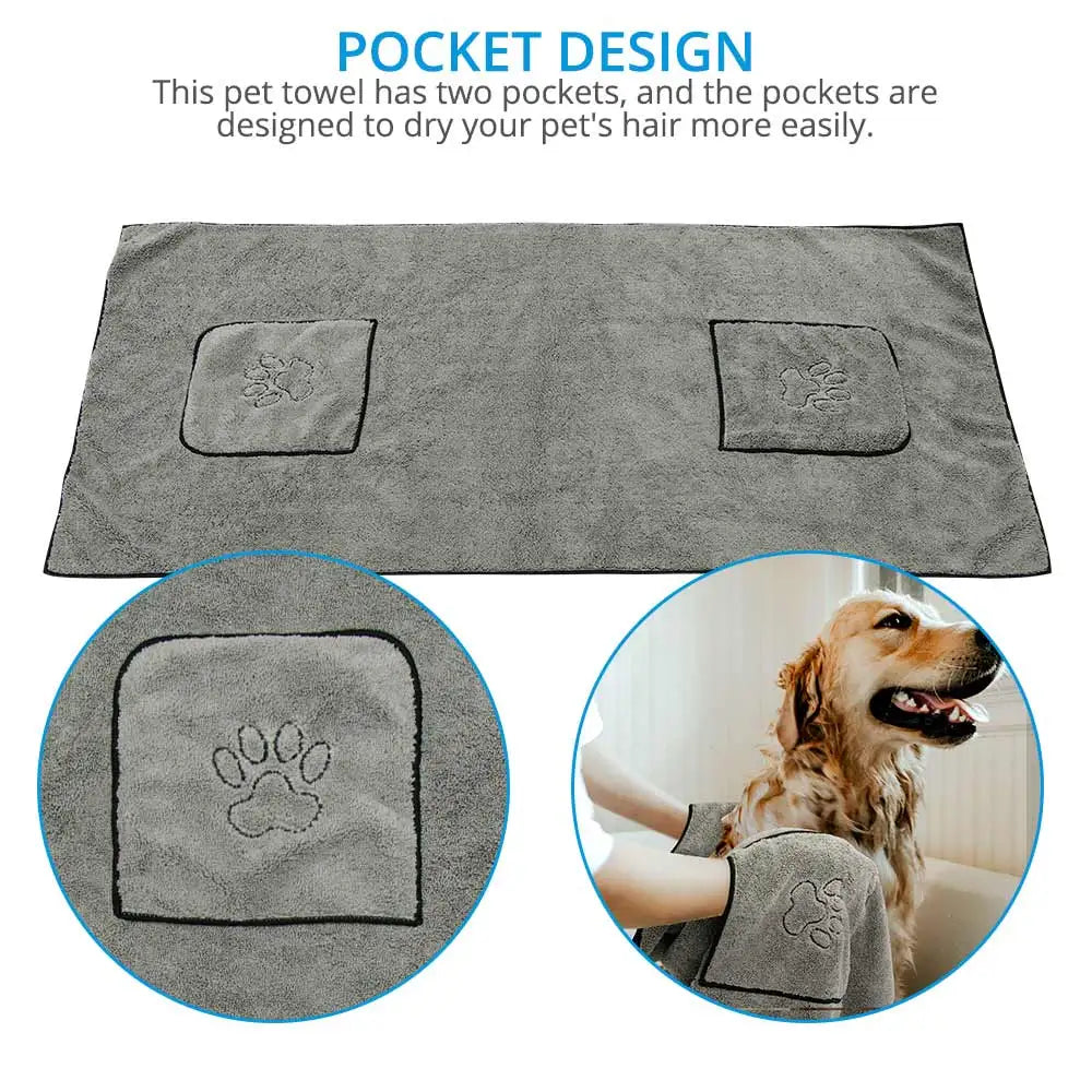 Super Absorbent Quick-Drying Microfiber Dog & Cat Bath Towel