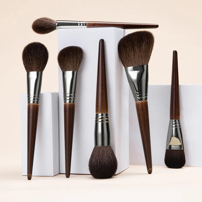 OVW Natural Goat Hair Makeup Brush Set - Professional Blending, Smudging & Shader Kit