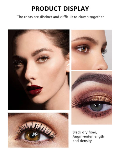 QIBEST 4D Black Mascara - Lengthening & Volume Waterproof Eyelash Makeup