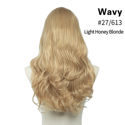 Synthetic U-Part Clip-in Blonde Hair Extensions Long Straight 16"-24"