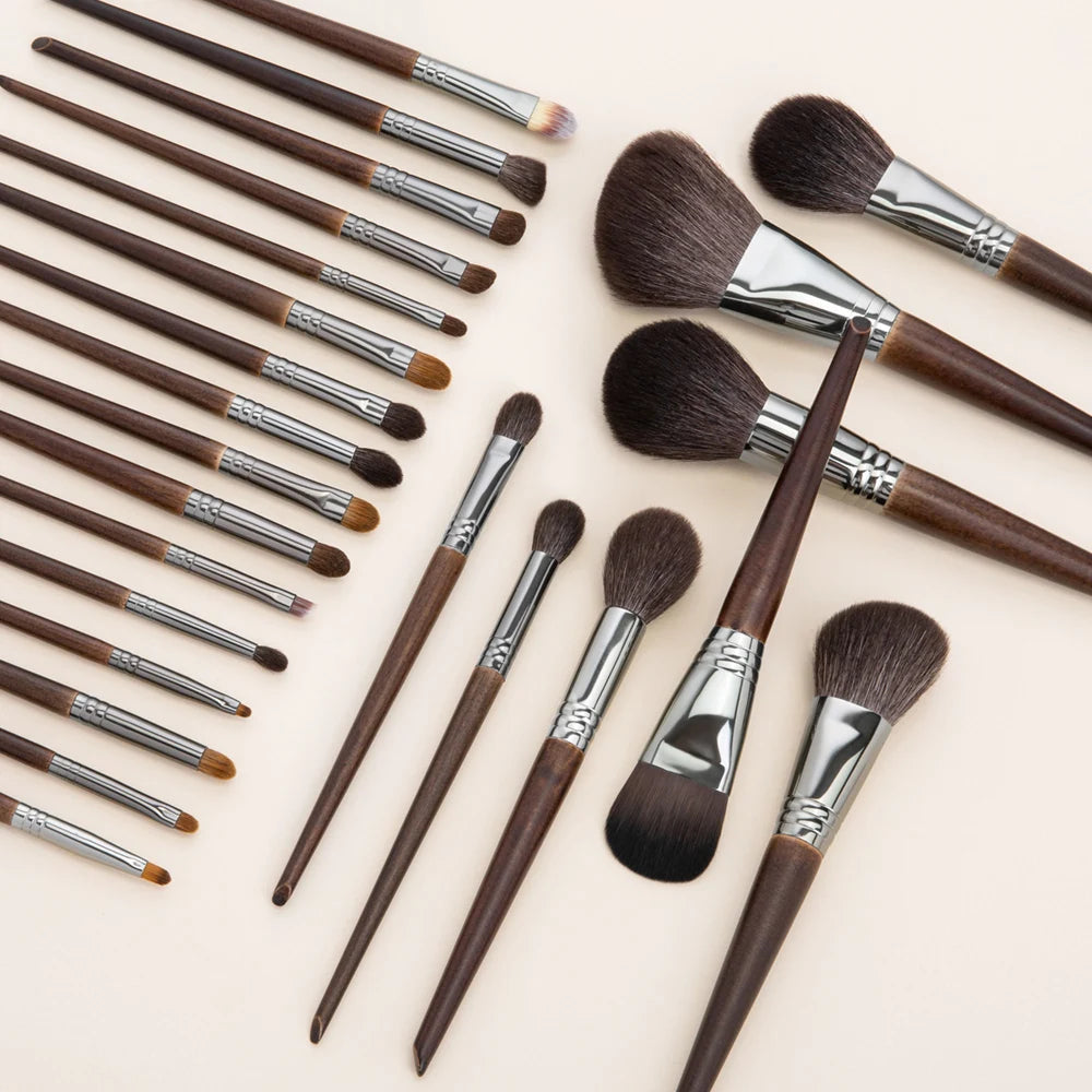 OVW Natural Goat Hair Makeup Brushes Set - Professional Blending & Smudging Kit