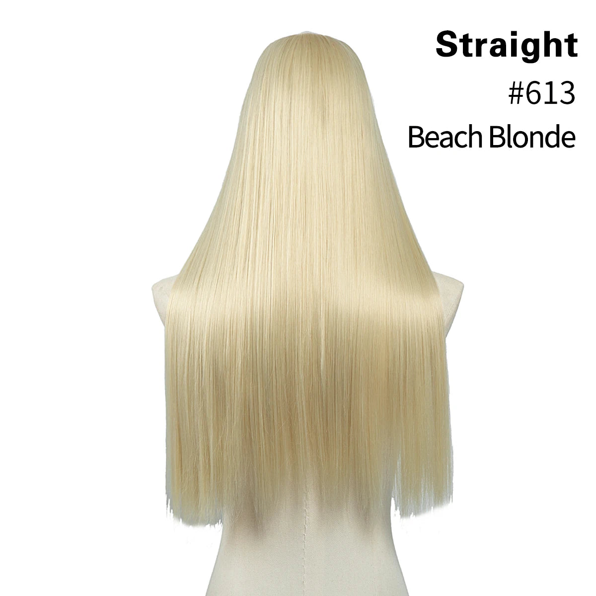 Synthetic U-Part Clip-in Blonde Hair Extensions Long Straight 16"-24"