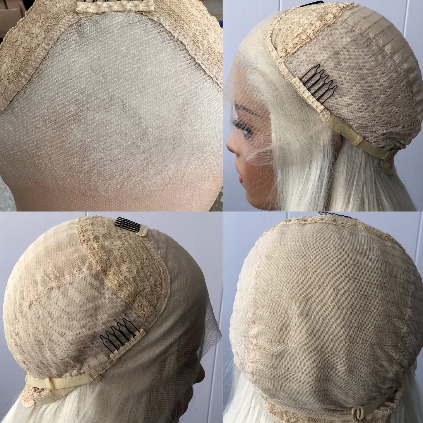 Glueless Straight Blonde Lace Front Synthetic Wig for Women