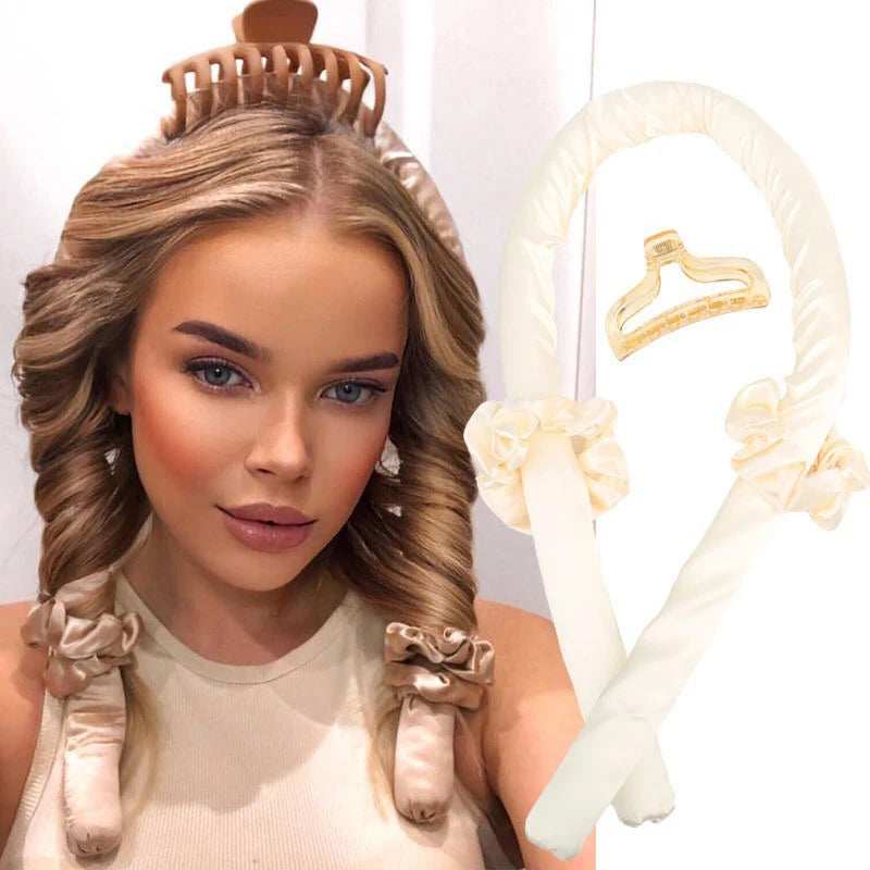 Heatless Curling Rod Headband for Soft, Shiny Curls DIY Hair Curler Hairdressing Tool for Women