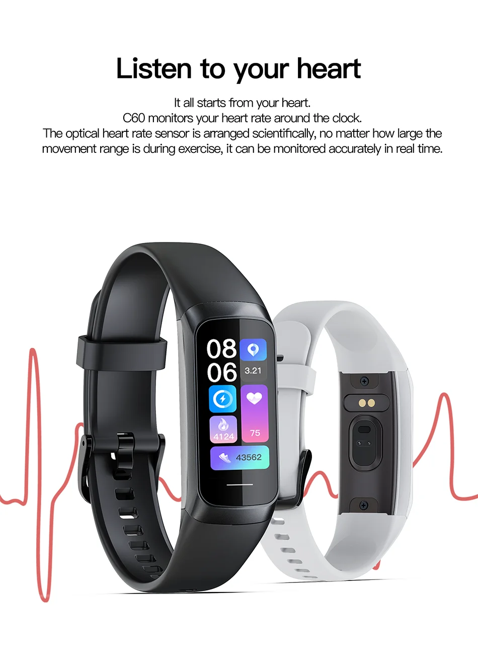 LIGE AMOLED Smart Watch 2023, Men & Women Fitness Tracker, Heart Rate, Blood Oxygen Monitor, Waterproof Smart Bracelet