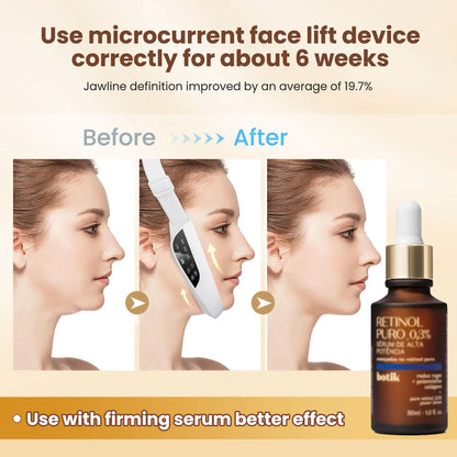 Electric V Face Lifting Device 6 Modes 8 Levels EMS Facial Massager for Double Chin Removal
