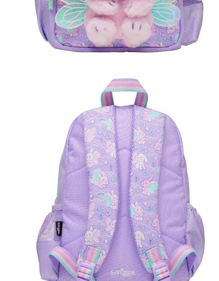 Genuine Australian Smiggle Angel Rabbit School Supplies Set, Large Capacity Backpack & Water Cup for Kids