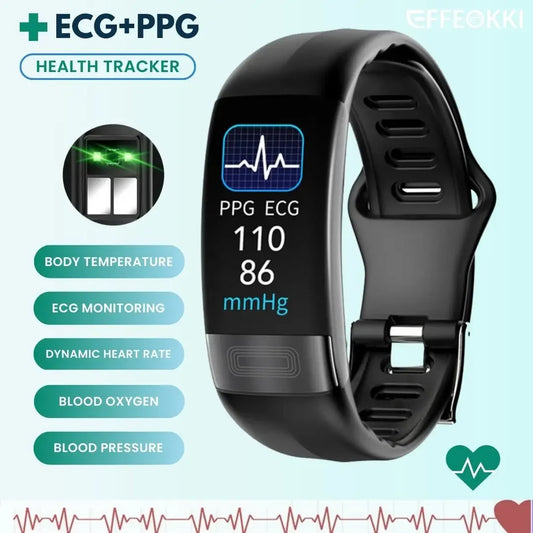 P11 Plus Smart Bracelet, EKG Smartwatch, Waterproof Activity Tracker, Heart Rate Monitor, Fitness Band for Men