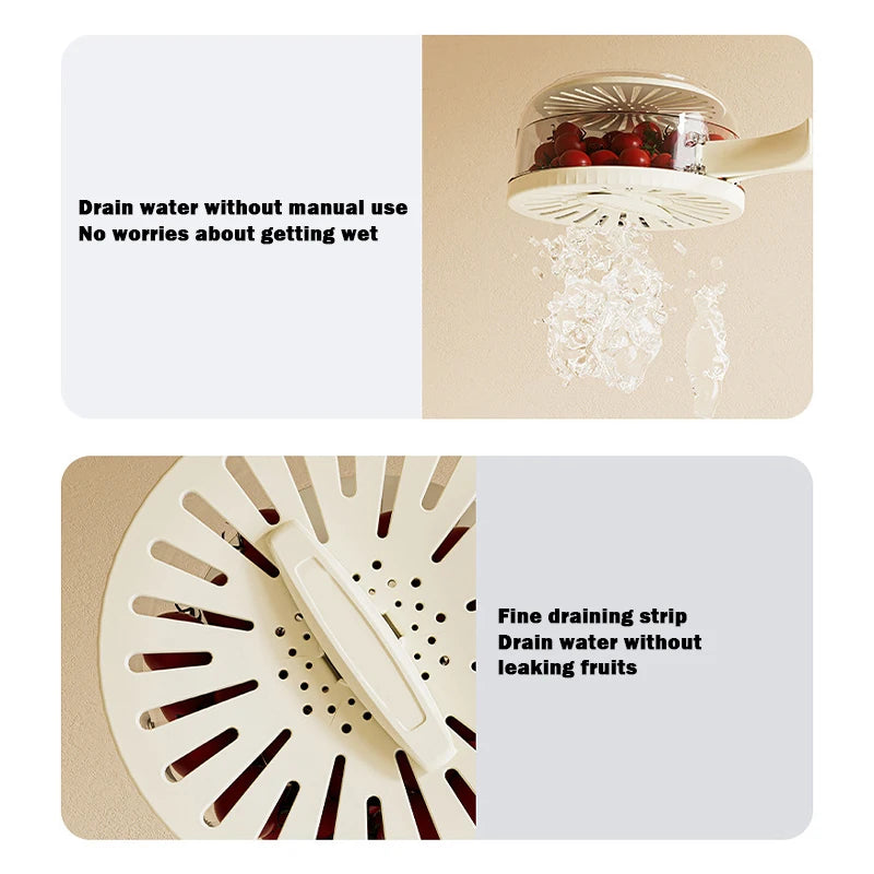 2 In 1 Drainer And Strainer Multi-function Basket With With Lid