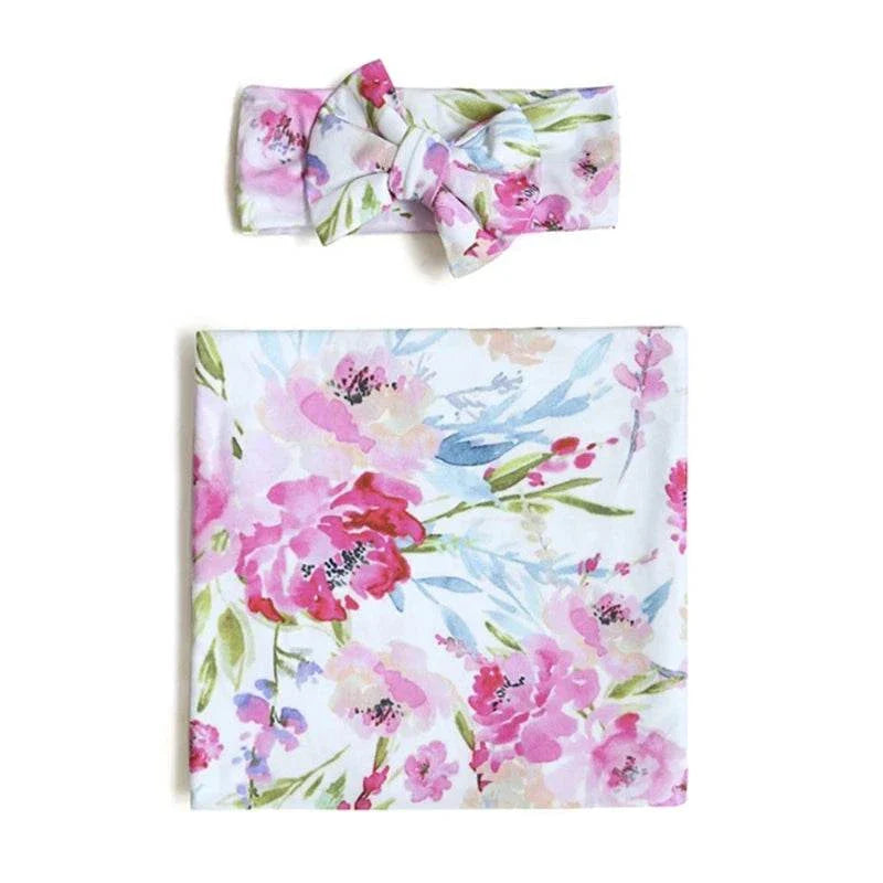 Cotton Floral Receiving Blanket