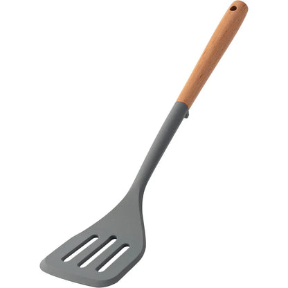 Silicone Spatula with Wooden Handle, Heat-Resistant Non-Stick Cooking Spoon for Kitchen