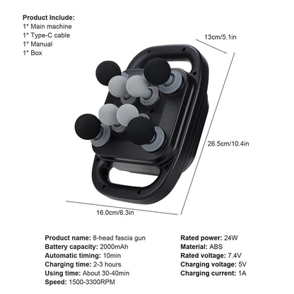42-Head Fascia Gun High-Frequency Vibration Body Massager for Neck, Back & Waist Relief