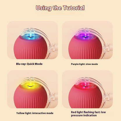 Electric Cat Ball Toy Automatic Rolling Ball with Teaser Bird Smart Interactive Rechargeable Pet Toy