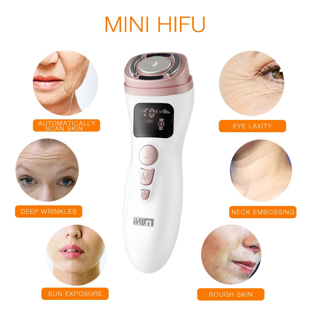 Mini HIFU Machine Ultrasonic RF EMS Facial Lifting & Skin Tightening Device
