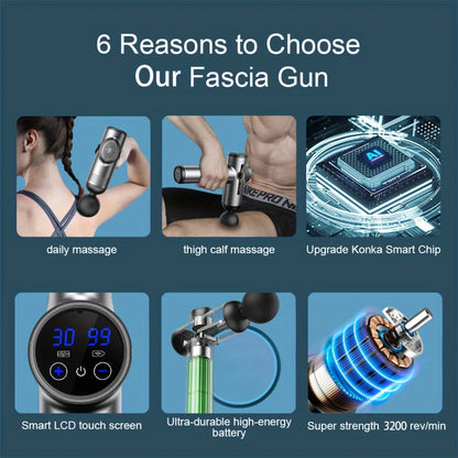 Portable Fascia Gun Vibration Massage Gun for Deep Muscle Relaxation & Fitness Slimming