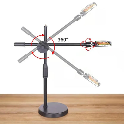 Overhead Tripod with Ring Light - Tabletop Stand & Mobile Phone Holder for Nail Art Photography
