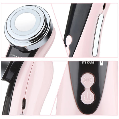 EMS Facial Massager - LED Light Therapy & Sonic Ion Vibration for Skin Tightening & Anti-Wrinkle