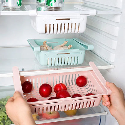 Flexible Expandable Fridge Organizer Drawer Storage Rack